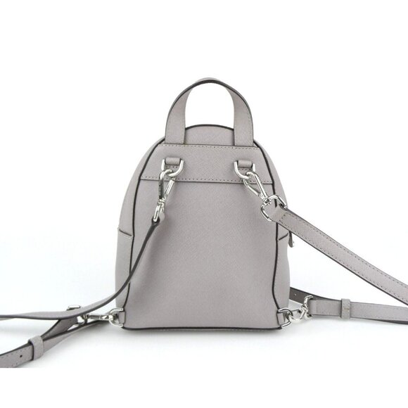 Michael Kors Abbey Gray Silver Perforated Leather Mini Backpack - Picture 4 of 16
